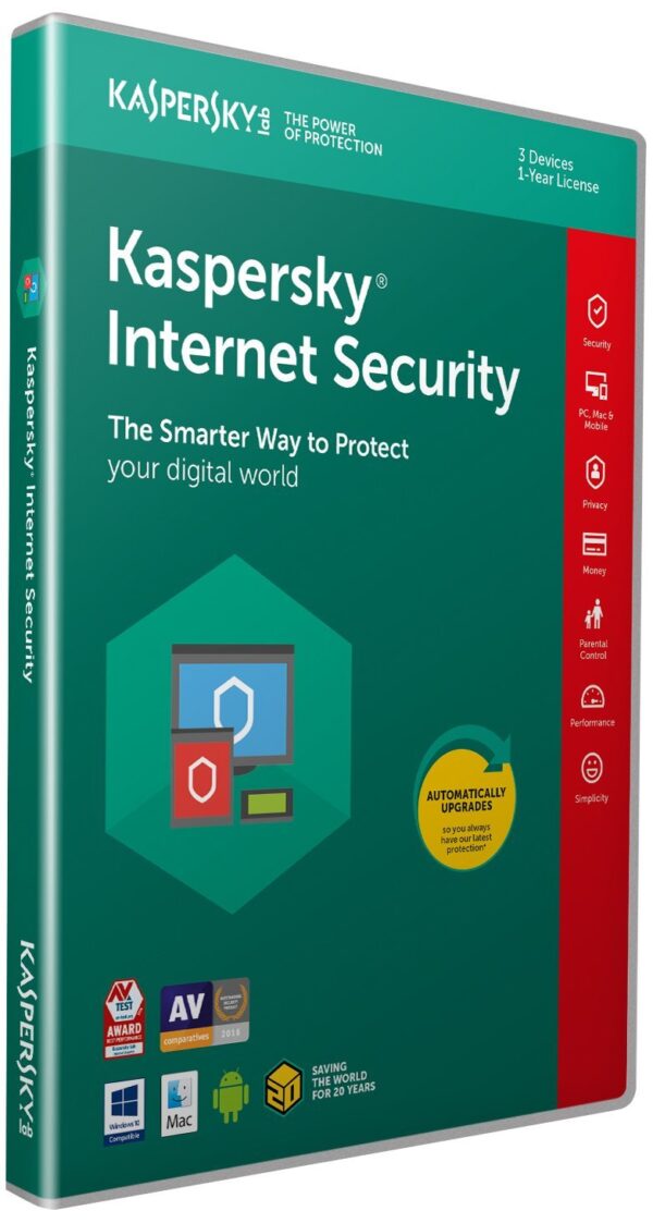 Kaspersky Internet Security; 3 Devices +1 License for Free for 1 Year