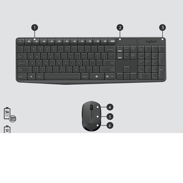 LOGITECH WIRELESS KEYBOARD AND MOUSE MK235 - Image 2